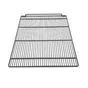 A rectangular metal oven rack, part of the Arctic Air AGR23 shelf kit, features evenly spaced parallel bars with thick framed edges. Two small curved handles top the design, shown against a plain white background.