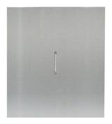 A rectangular stainless steel paper towel dispenser from Atosa USA features a vertical window slot in the center. Its smooth, slightly reflective surface and modern design resemble the sleek look of an ATFS-75 fryer tank cover.