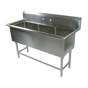 John Boos 43PB18 Pro-Bowl Sink 3-compartment 59-1/8"W X 23-1/2"D X 44-1/16"H Overall Size