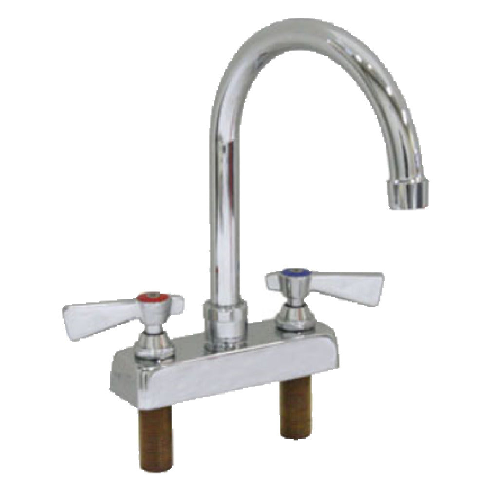 GSW USA AA-422G Faucet 4" Deck Mounted Backsplash With 5" Gooseneck Spout
