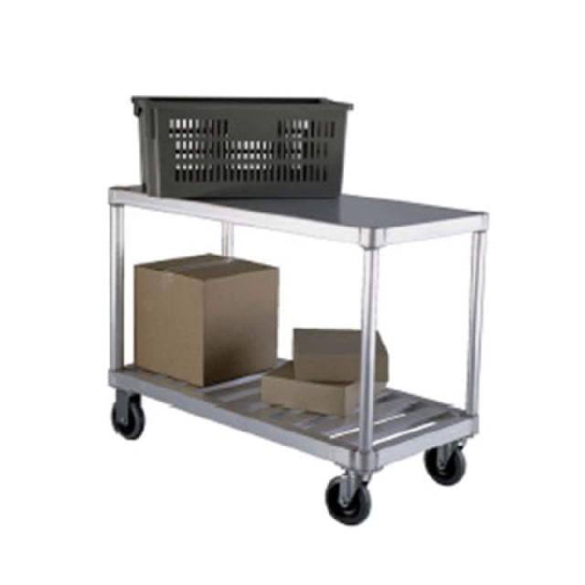 New Age Industrial 1415 Utility Cart (1) Solid & (1) "T"-bar Shelf Open Base