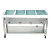 Hubert 63024 - Kratos 28W-198 Mobile Electric Steam Table, 57"W X 30"D X 34"H, 8" Deep Open Well