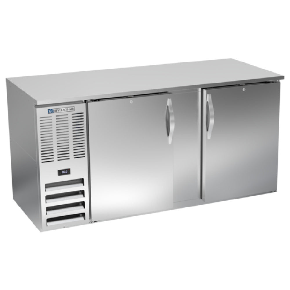 Beverage Air BB68HC-S - Refrigerated Back Bar Storage Cabinet, Two-section, 68"W X 30-3/8"D X 34"H