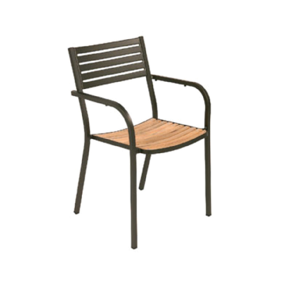 Emuamericas, Llc E267-22-82 - Segno Stacking Armchair, Outdoor/indoor, Steel Slat Pattern Back