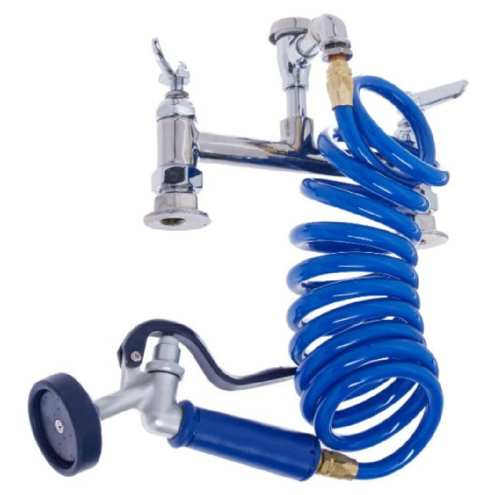 T&S Brass PG-8DREV Pet Grooming Station: 8" Deck Mount Mixing Faucet Quarter-Turn Eterna Cartridges W/ Spring Checks