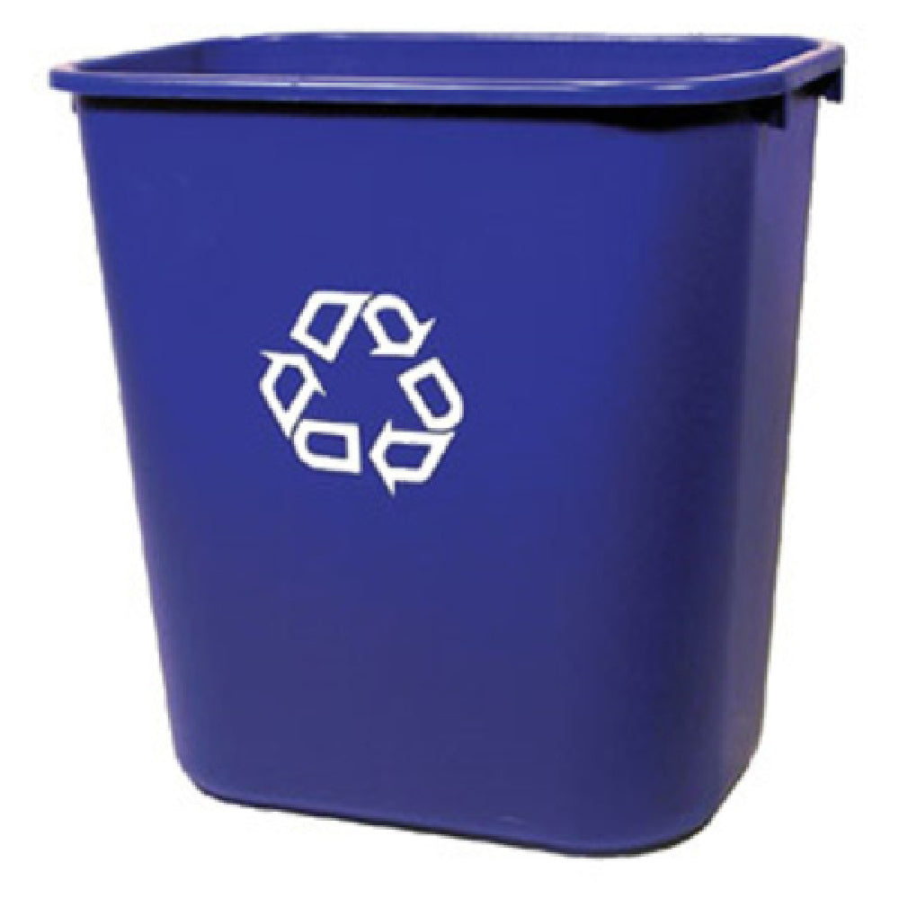 Rubbermaid FG295673BLUE Deskside Recycling Container 28 Qt. 14-3/8"W X 10-1/4"D X 15-1/8"H