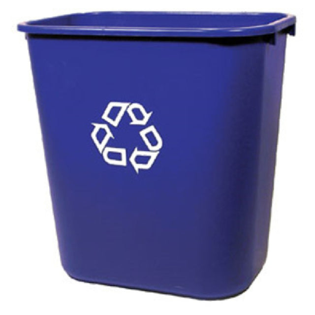 Rubbermaid FG295673BLUE Deskside Recycling Container 28 Qt. 14-3/8"W X 10-1/4"D X 15-1/8"H