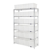 Quantum WR6-24185CL Bin Wire Shelving System 48"L X 18"D X 74"H 800 Lbs. Load Capacity Per Shelf