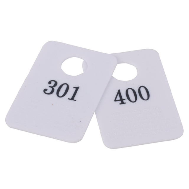 Stanton Trading 5PCR-301-400 Coat Room Checks Plastic With Hanger Hold And "Not Responsible" Disclaimer (set Is Numbered 301-400 & Includes 1 Of Each Number)