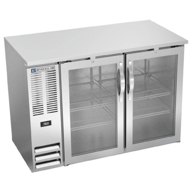 Beverage Air BBN48HC-G-S - Refrigerated Back Bar Storage Cabinet, Two-section, 48"W X 26-3/8"D X 34"H