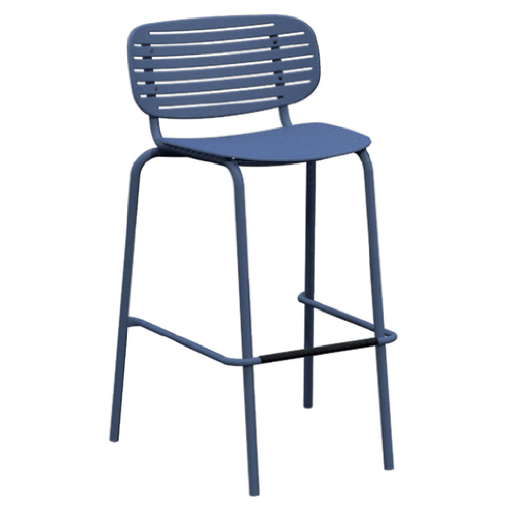 Emuamericas, Llc E649-41 - Mom Stacking Barstool, Outdoor/indoor, Solid Steel Cut-out Style Back And Seat