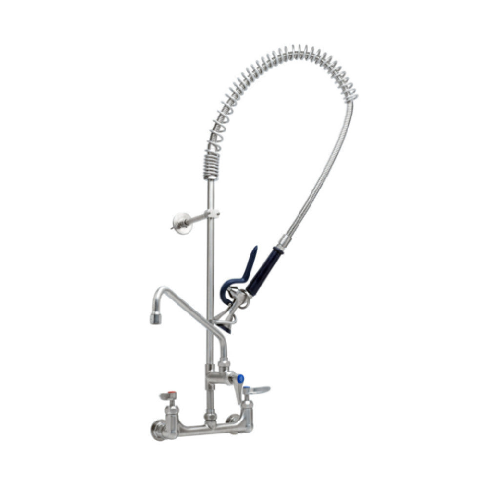 T&S Brass S-0133-12-CR-BY EverSteel 8” Wall Mount Mixing Faucet With Body Add-on Faucet