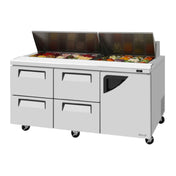 Turbo Air TST-72SD-D4R-N Super Deluxe Sandwich/Salad Unit Three-section 72-5/8"W X 30"D X 37-5/8"H