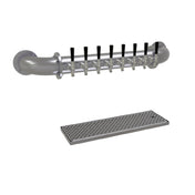 Glastender PW-8-SS Pipe Wall Draft Dispensing Tower Wall Mount (8) Stainless Steel Faucets (handles Not Included)