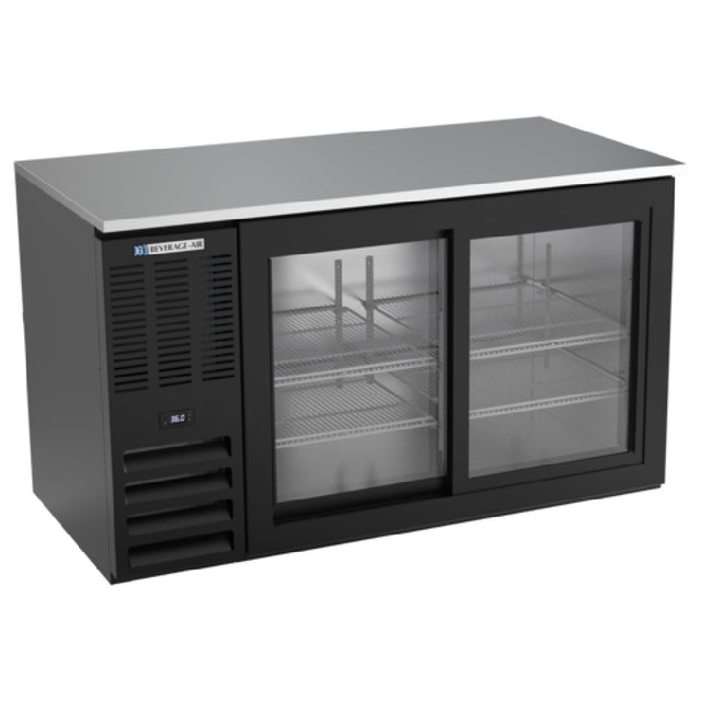 Beverage Air BB58HC-GS-B - Refrigerated Back Bar Storage Cabinet, Two-section, 58"W X 29-1/4"D X 34"H