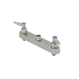 T&S Brass S-1120-LN EverSteel 8" Stainless Steel Deck Mount Workboard Faucet Less Nozzle With Stainless Steel Lever Handles