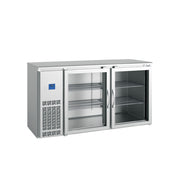 BK Resources SSBB-2G-61 Back Bar Refrigerator 61"W (2) Glass Door Stainless Steel