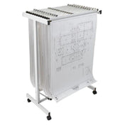 Alpine Industries ADI615-WHI Expandable Mobile Plan Center For Blueprints 51"H