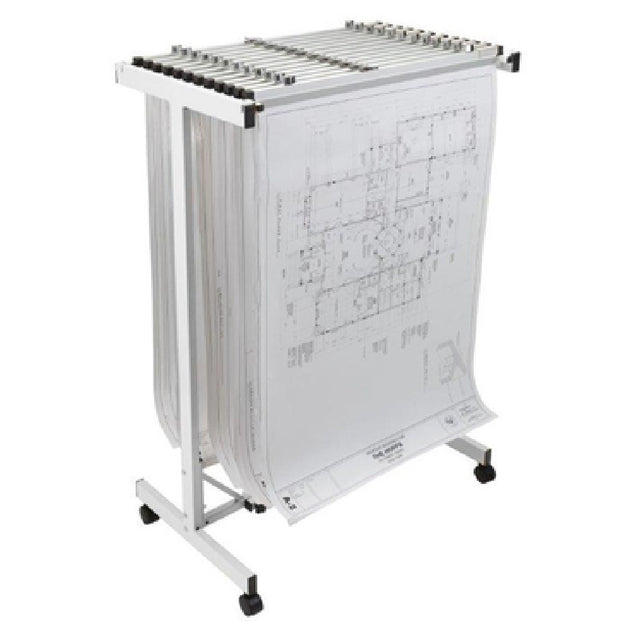 Alpine Industries ADI615-WHI Expandable Mobile Plan Center For Blueprints 51"H
