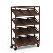 Steelite MGCCAN12DCXW Canvas Angled Shelf Unit Dark Brushed Copper On Casters