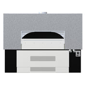 Wood Stone FD11290RFGLLIRCL Fire Deck Stone Hearth Oven Two Radiant Flames On Left Side With Infrared Under Floor Burner And Coal Burning System On Right