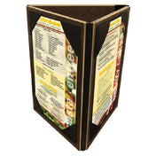 Menu Solutions HBTRI-A Table Tent Holds 4" X 6" Inserts Triple Panel
