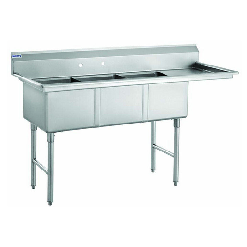 Hubert 85246 - Kratos® 3 Compartment Sink, 18 Ga, 69"W X 26"D X 43.5"H