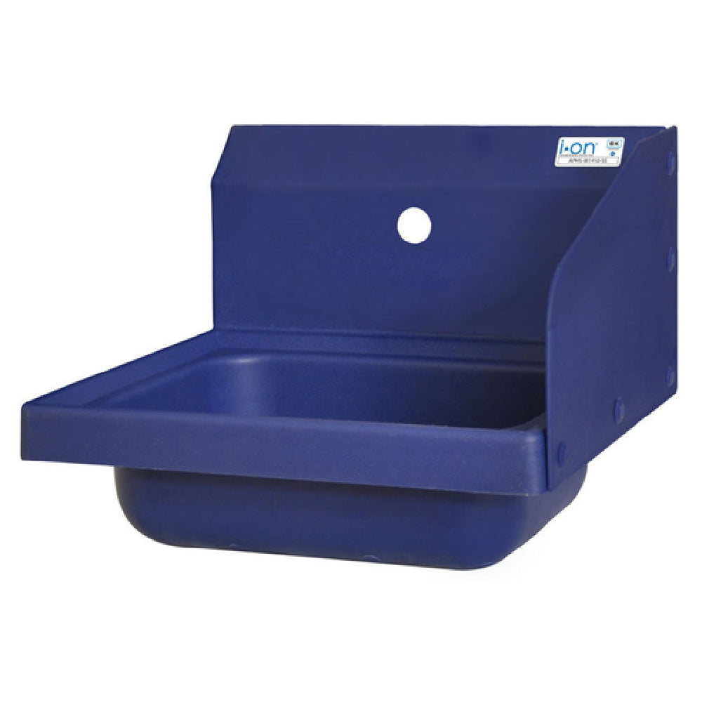 BK Resources APHS-W1410-1RSB Antimicrobial Hand Sink With Right Side Splash 14" Wide X 10" Front-to-back X 5" Deep Bowl