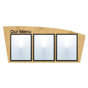 Hubert 42668 - Menu Board, 3-pocket, Wall-mount