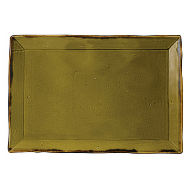 Arc Cardinal HG002 Dudson Harvest Green Rectangle Tray (L:13.25'' X W:9.0'') Vitrified Ceramic