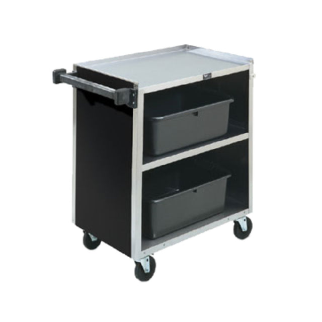 Vollrath 97181 Bussing Cart 300 Lb. Capacity Paneled On Three Sides With Black Vinyl Finish