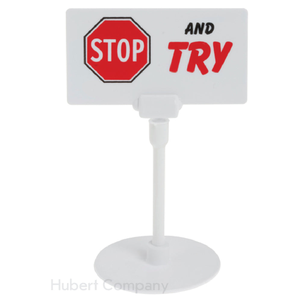 Hubert 34879 - Sign, "stop & Try", 3-1/2"L X 5-1/2"H