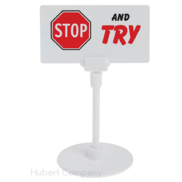 Hubert 34879 - Sign, "stop & Try", 3-1/2"L X 5-1/2"H