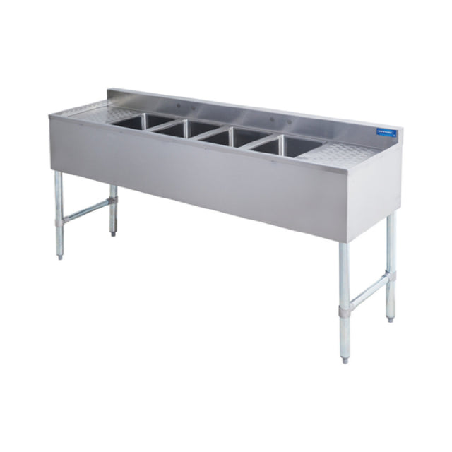 Sapphire Manufacturing SMBS-4D Underbar Sink Four Compartment 10"x14"x10" Compartments