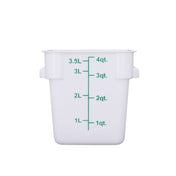 CAC China FS3P-SQ4W Food Storage Container 4 Qt. Square