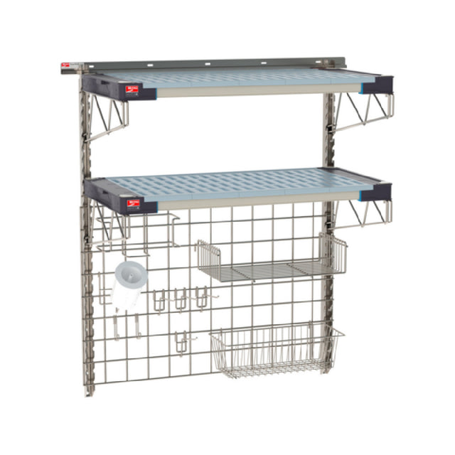 Metro SW-1836S4-45-PREP - SmartWall Life Complete Kit For Prep, Two-shelf, Type 304 Stainless Steel Components: Wall Track