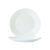 Arc Cardinal 22522 Arcoroc Restaurant White Rim Plate (D:9.38'') Fluorosilicate Opal Glass