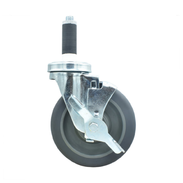 BK Resources 5SBR-1RA-GR-TLB - Swivel Caster, 1" Expanding Stem, 5" Gray Rubber Wheel