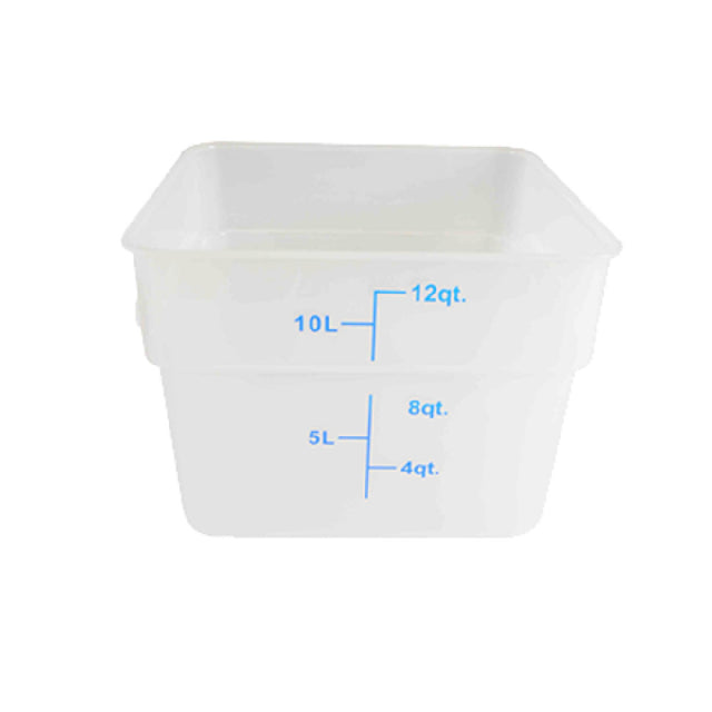 Thunder Group PLSFT012TL Food Storage Container 12 Quart Square Stain & Chemical Resistant