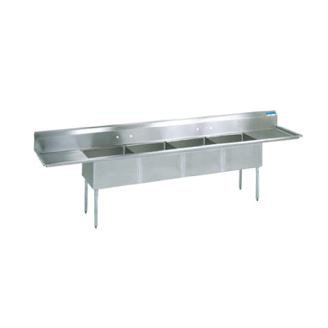 BK Resources BKS-4-1620-14-18T Sink Four Compartment 100"W X 25-3/16"D X 43-3/4"H Overall Size