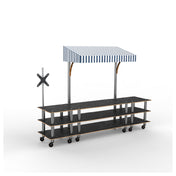 Steelite MGCMLA12MSWW Mogogo Modular Interactive Station Marble Black On Casters With White Blue Canopy (minimum = Case Quantity 1 Per Case)