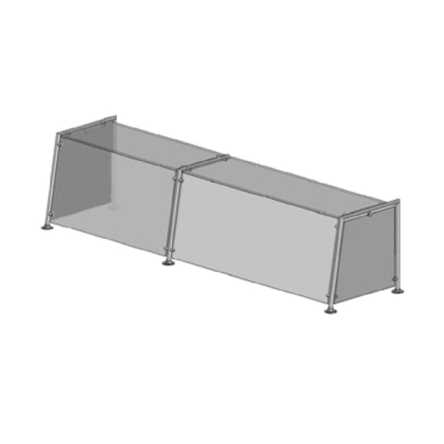Premier Metal & Glass FM2S 1Guard™ Fixed Full-Service Sneeze Guard Single Sided Guard With Top Shelf