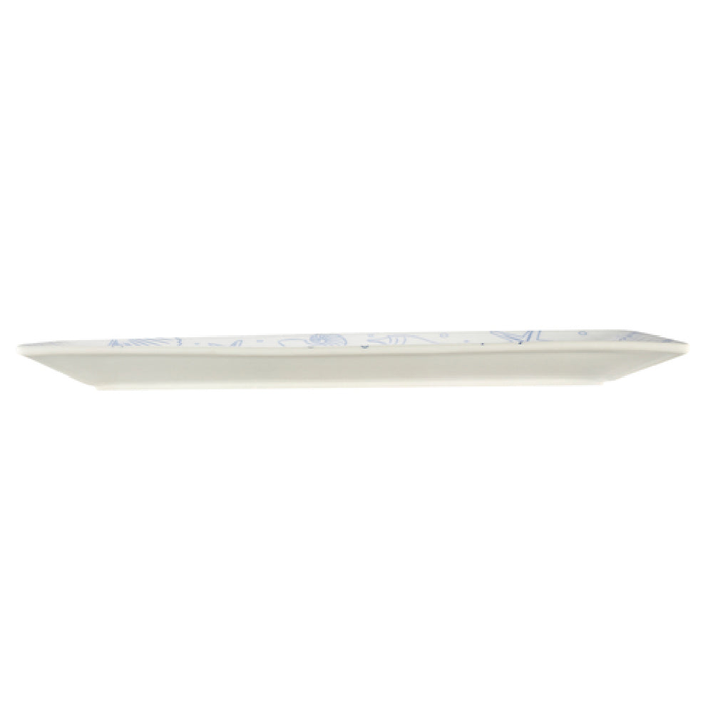 CAC China ATC-RT51 Atlantic Seashell Platter 14-1/2"L X 8-1/4"W X 1-1/4"H Rectangular