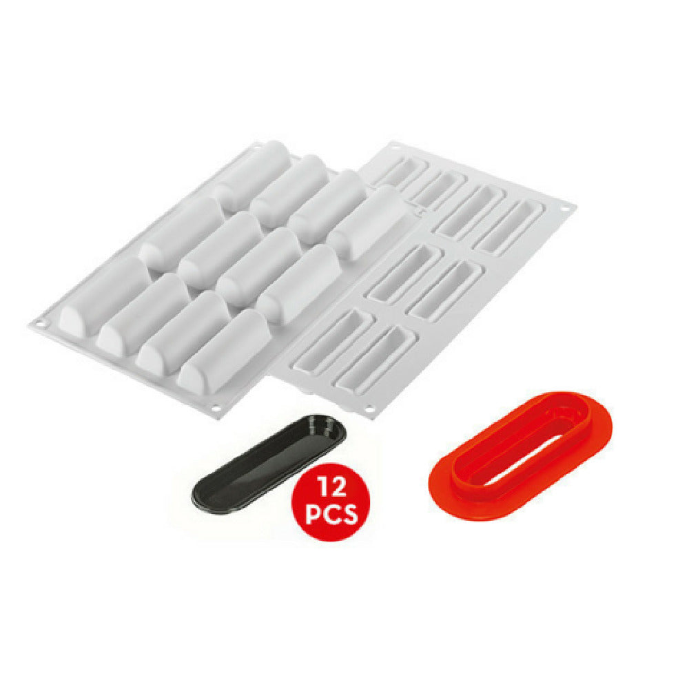 JB Prince MA274 Cylindre 30 Silicone Mold With Cutter 12 Indents