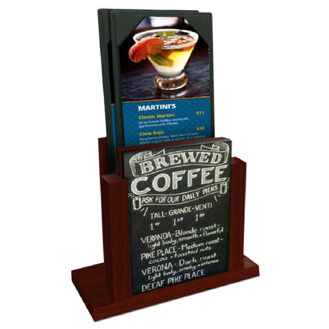 Menu Solutions WDMH-CHALK_ASH Menu Holder 4" X 6" Removable Black Chalkboard