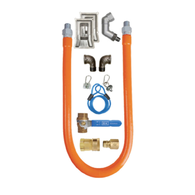 BK Resources BKG-GHC-5048-SWSP3 Set-Pro™ Connection Kit Includes 48" X 1/2" I.D. Stainless Steel Hose With Radial Wrap & Protective Translucent Coating