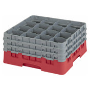 Cambro 16S738163 Camrack® Glass Rack With (3) Soft Gray Extenders Full Size