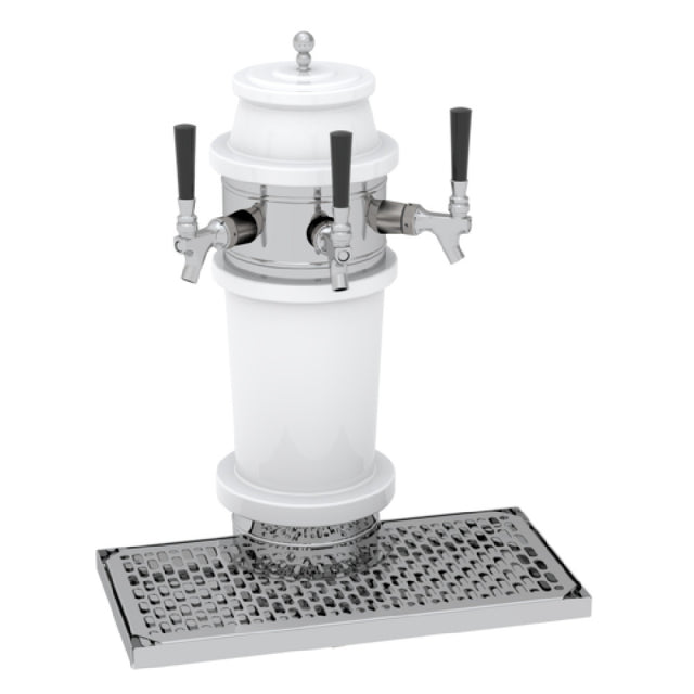 Glastender RBT-3-PB Roman Draft Dispensing Tower (3) Stainless Steel Faucets (handles Not Included)