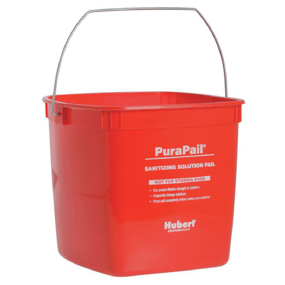 Hubert 28553 - Sanitizing Utility Pail, 6 Qt., 8" X 8" X 7-1/2"H