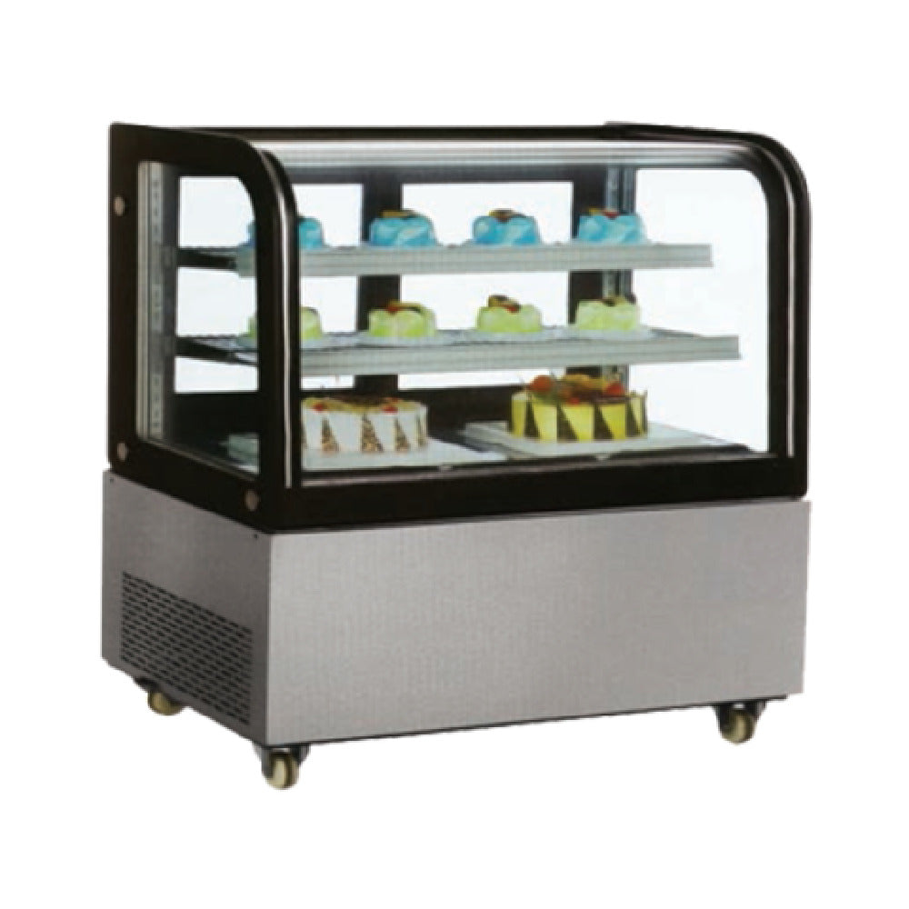 Omcan 40519 (RS-CN-0370) Curved Glass Refrigerated Display Case Floor Model
